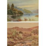 W H MCLANE Highland Loch Watercolour Signed Together with a watercolour by J G SYKES Moorland