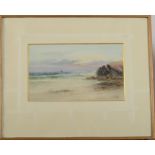 JOHN CLARKE ISAAC UREN Coastal scene Watercolour Signed 20 x 33cm