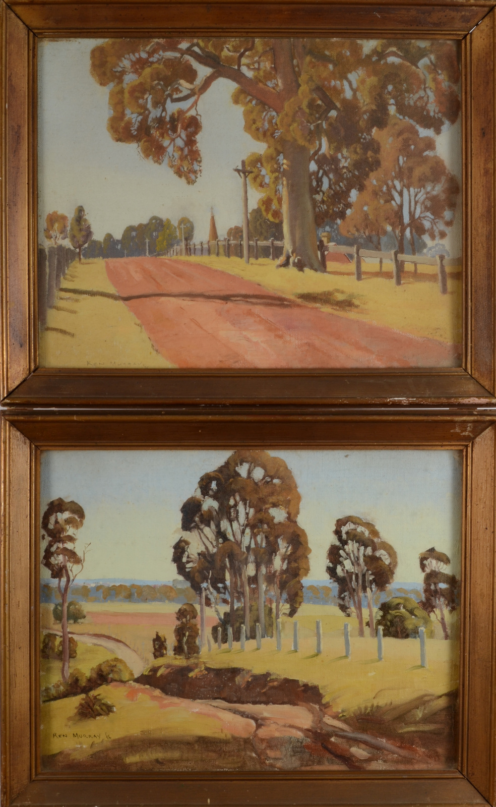 KEN MURRAY A Pair of Rural Landscapes Oil on board Signed and dated '36 35 x 45 cm