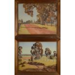 KEN MURRAY A Pair of Rural Landscapes Oil on board Signed and dated '36 35 x 45 cm