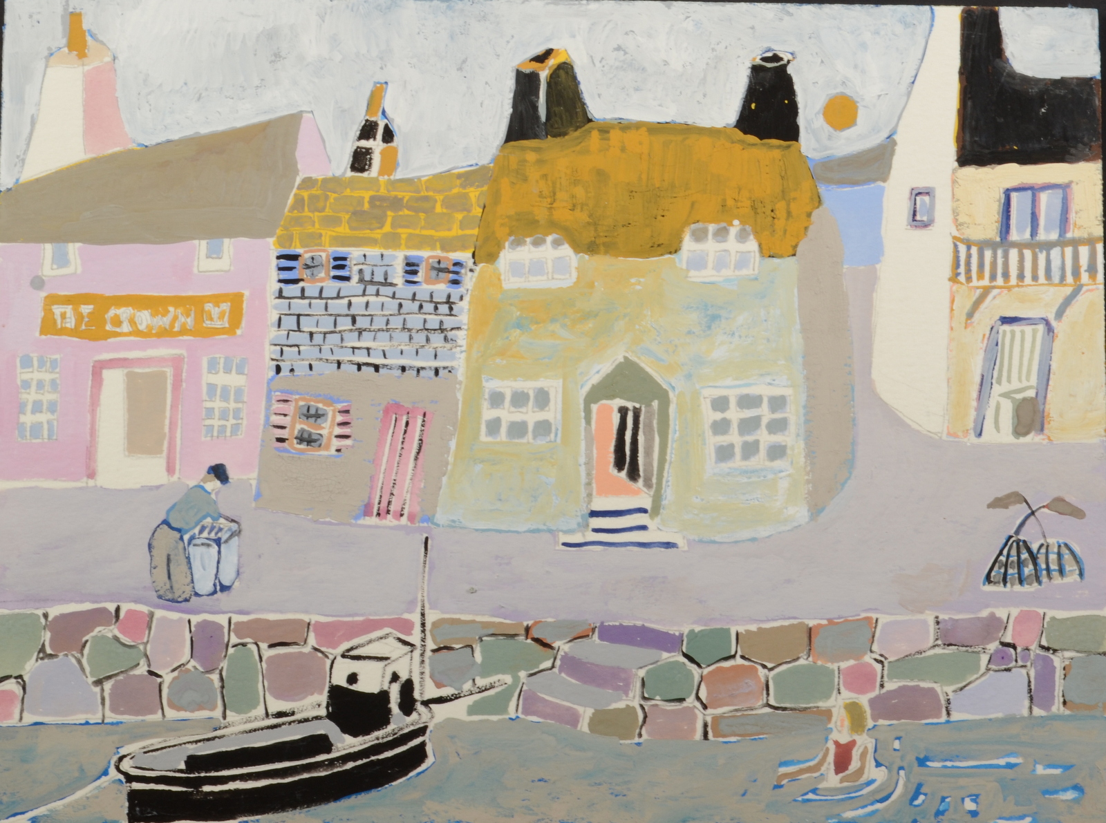 HEATHER BRAY Mousehole Gouache 24 x 32cm