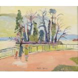 FRED YATES The Island, Annecy Oil on canvas Signed Inscribed to the back 24.