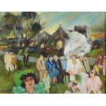 GILL WATKISS Country Wedding, Madron Oil on board Signed Signed,