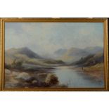 J MURRAY A pair of highland lake scenes Oil on paper Signed 44.