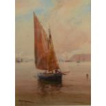 GEORGE HENRY JENKINS A Plymouth Crabber Watercolour Signed 34 x 24.