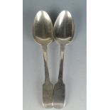 A pair of William IV silver fiddle pattern tablespoons. 5.5oz.
