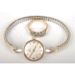 An Omega ladies 9ct gold wristwatch with 620 calibre movement no.