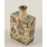 A Persian pottery flask, 18th/19th century,
