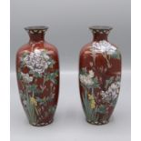 A pair of Japanese cloisonne vases, 19th century,