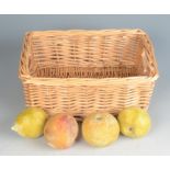 Four alabaster models of fruits, a lemon, an orange, a peach and a quince, largest diameter 7cm.