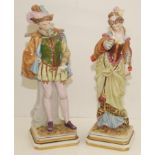 A large pair of Scheibe-Alsbach porcelain figures, 19th century,