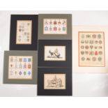 Engravings and prints related to Heraldry and coins, approximately 30 pieces.