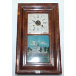 An American rosewood wall clock, 19th century,