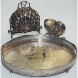 A Victorian epns patent folding muffin dish, height 27cm,