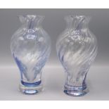 A pair of Caithness glass baluster vases, height 20cm.
