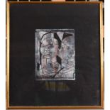 An Asian/African monoprint, 19 x 15cm.