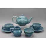A Lamorna Studio Pottery tea service, comprising a teapot, cream jug,