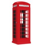 A red GPO, K6, cast iron telephone kiosk designed by Sir Gilbert Scott, full height 242cm,