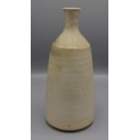 A Mary Rich studio pottery vase, with a slender neck and ribbed body, impressed maker's mark,
