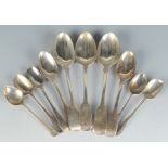 Ten various silver spoons, 7.1oz.