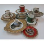 A selection of Pratt pottery items, including plates, comports, dishes, mugs etc.