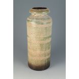 A West German cylindrical pottery vase, the underside inscribed '207-47 W.Germany', height 47.5cm.