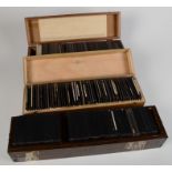 Three boxes of glass magic lantern slides including children's,