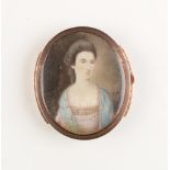 An 18th century gold mounted miniature portrait of a lady by Charles Dixon signed with initials,