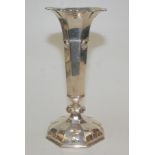 An impressive silver octagonal section vase by William Comyns, London 1906. Height 35.5cm. 24.7oz.