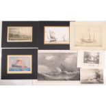 A collection of prints and engravings related to exploration and nautical scenes,