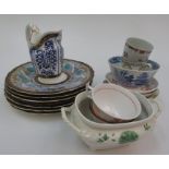 A set of six Spode plates and miscellaneous 18th and 19th century porcelain.