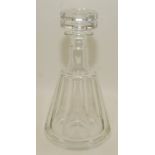 A Baccarat facetted mallet decanter and stopper, engraved mark to base, height 24cm.