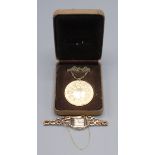 A 9ct white gold ring set with stones, an Irish souvenir 9ct gold fob, 7.