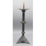 A bronze pricket candlestick, early 20th century, height 42cm.