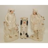 A pair of Victorian Staffordshire figures of highlanders, height 36cm,
