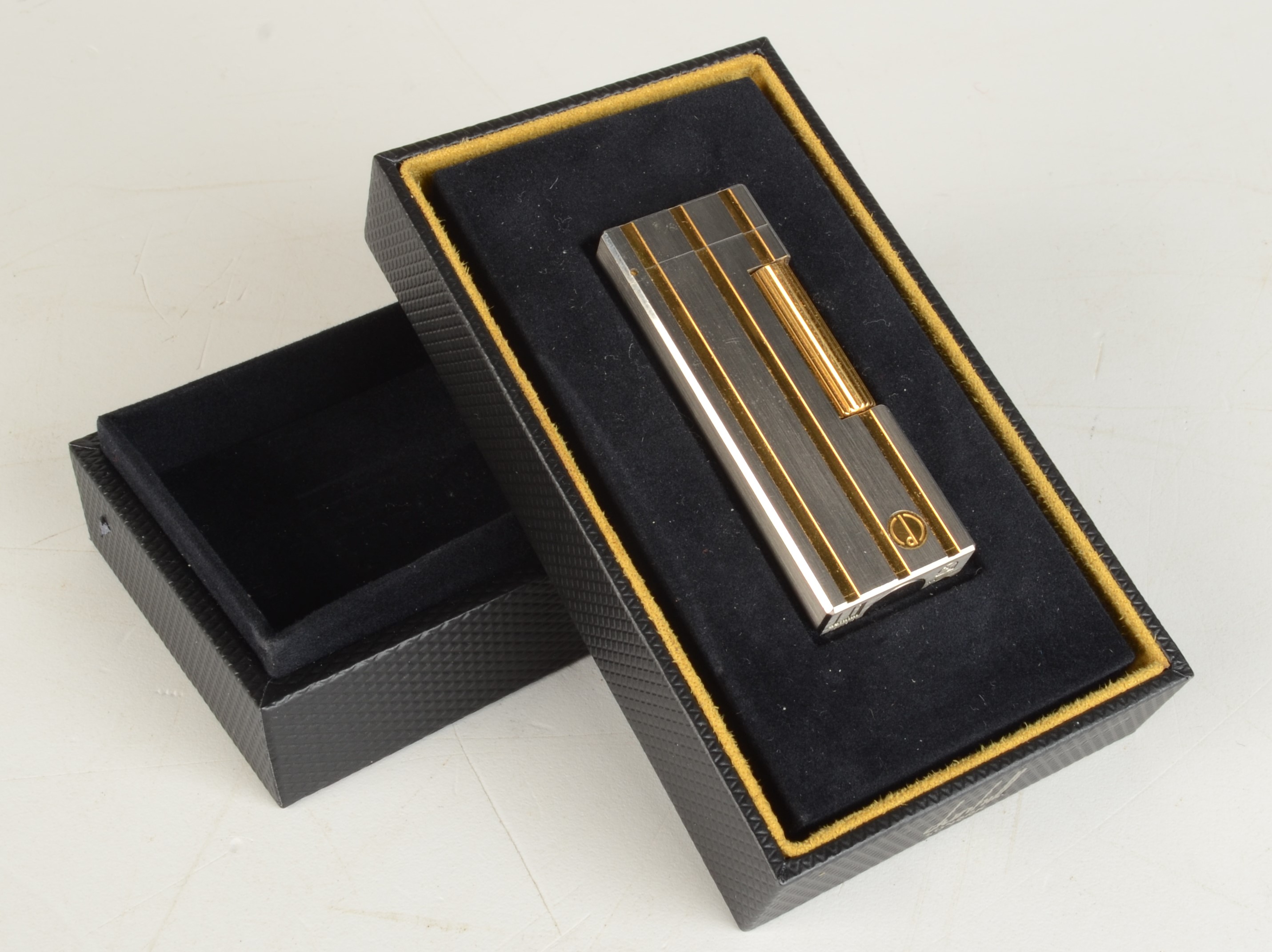 A two tone Dunhill gas Swiss made Rollagas lighter serial 19189 boxed. - Image 2 of 3