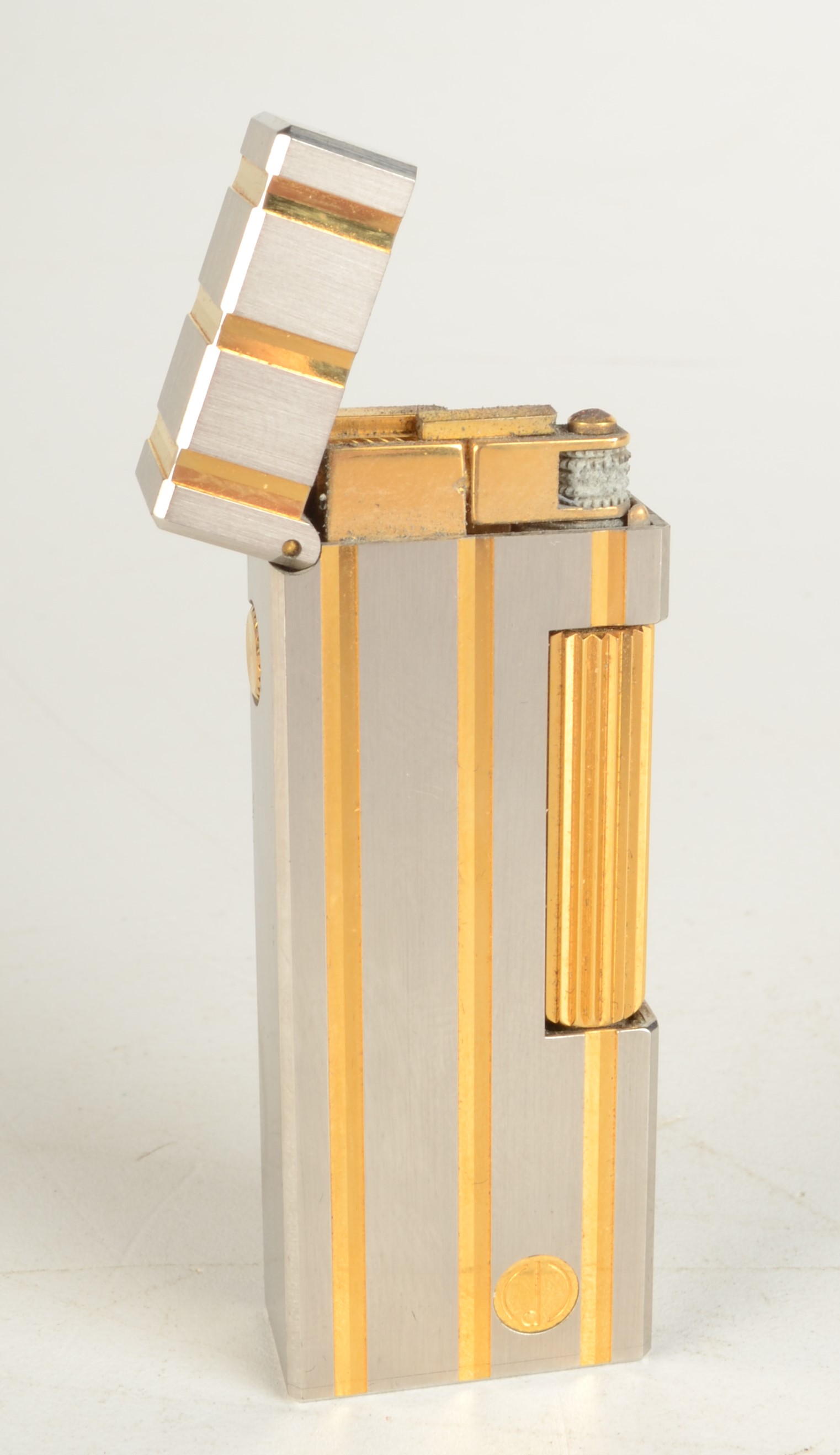 A two tone Dunhill gas Swiss made Rollagas lighter serial 19189 boxed.