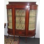A good Edwardian inlaid mahogany display cabinet,