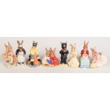 Eight Royal Doulton Bunnykins figures, comprising 'Policeman DB64', 'Partners In Collecting DB151',
