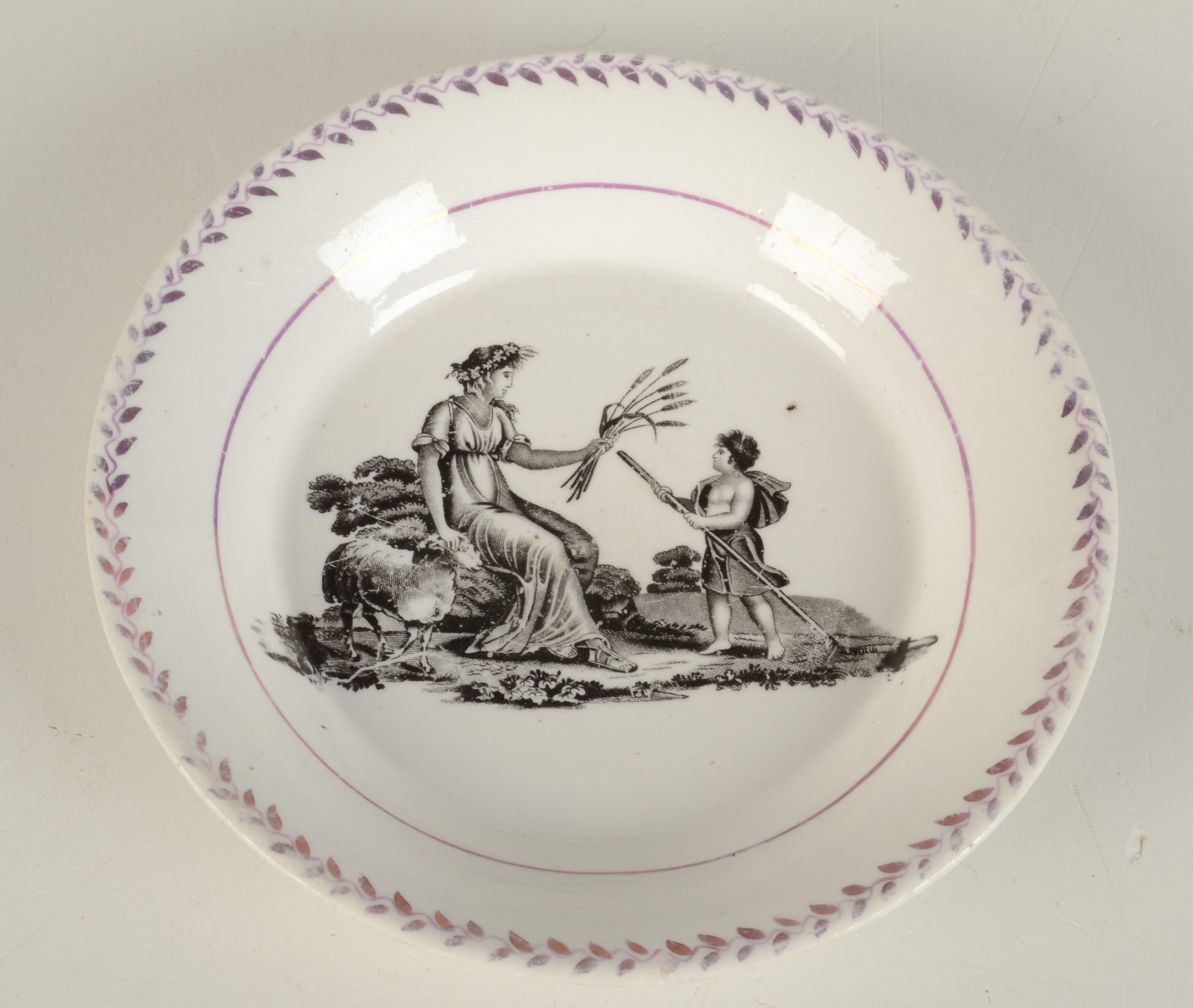 A Keeling porcelain plate, 18th century, Factory X, with floral decoration, diameter 23. - Image 3 of 3