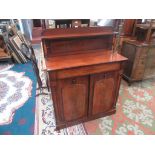 A Victorian mahogany chiffonier, the gallery with a single shelf on turned columns,