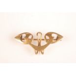 An Art Nouveau 9ct gold watch brooch. Condition report: Weight 2gms.