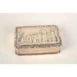 A William IV silver Castle Top vinaigrette showing a view of Abbotsford House, by Taylor & Perry,