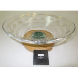 A Waterford crystal John Rocha bowl, with original wooden stand and box, diameter 34.5cm.