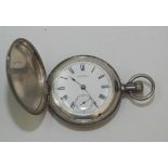 A Waltham silver full hunter case keyless pocketwatch the movement numbered 6197051.