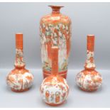 A pair of Japanese porcelain kutani vases, 19th century, height 20.