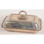 A pre war silver entree dish with lid and detachable handle, 46.7oz.