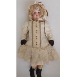 A good and large porcelain head doll by Heimlich Handwerck,