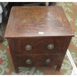 A mahogany commode, 19th century, with a cupboard door above a single drawer, height 66cm,