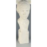 A plaster bust of a lady, incised signature M. Ribeiro, 1915, Paris, height 55cm.